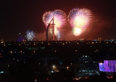Welcome 2014 in Dubai,United Arab Emirates.